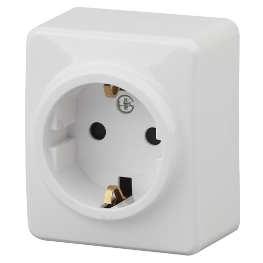 Розетка ЭРА Эксперт 11-2203-01 с заземлением 2P+E Schuko 16A-250В IP20 ОУ белый