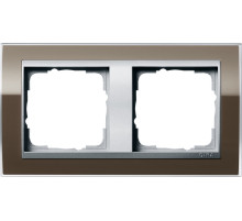 Gira Event Clear Коричневый/Алюминий Рамка 2-ая