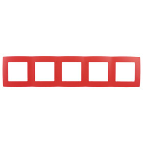 ЭРА 12-5005-23 Рамка на 5 постов, Эра12, красный (10/100/1600)
