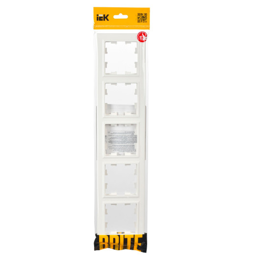 BRITE Рамка 5-мест. РУ-5-БрБ бел. IEK