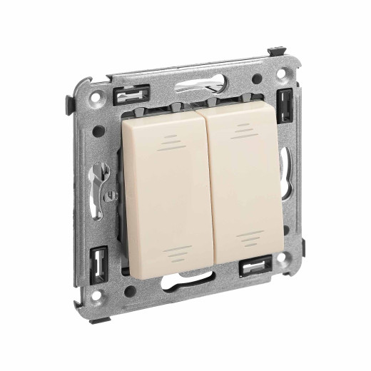 Инвертор двухклавишный в стену, Avanti, ванильная дымка