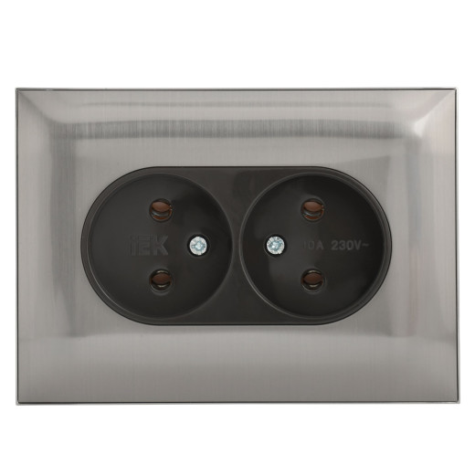 SKANDY Роз. 2-я без з/к/ш 10А в сб. SK-R10N никель IEK