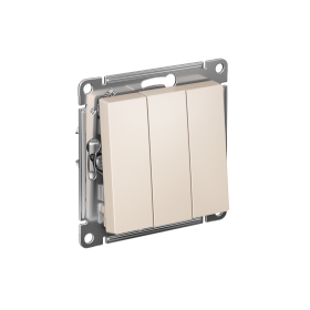Systeme Electric AtlasDesign Беж Выключатель 3-клавишный сх.1+1+1, 10АХ, механизм