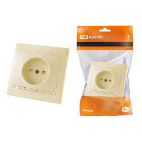 TDM Розетка 2П с защ. шт. 10А 250В сл. кость 
