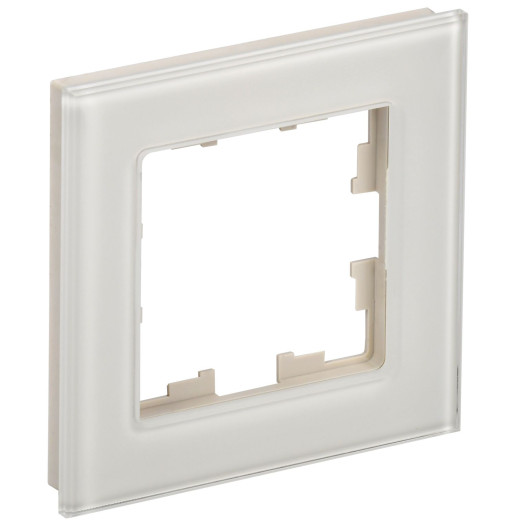 BRITE Рамка 1-мест. РУ-1-2-БрВа стекло ванильный IEK