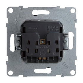 Legrand/Daccord SUNO Антрацит Силовая розетка 2К 16А 250В. Винтовые зажимы.