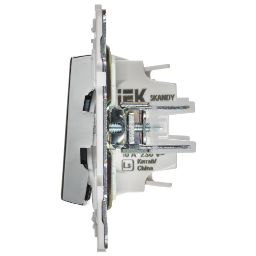 SKANDY Выключ. 2-кл. прох. с инд. 10А SK-V10N никель IEK