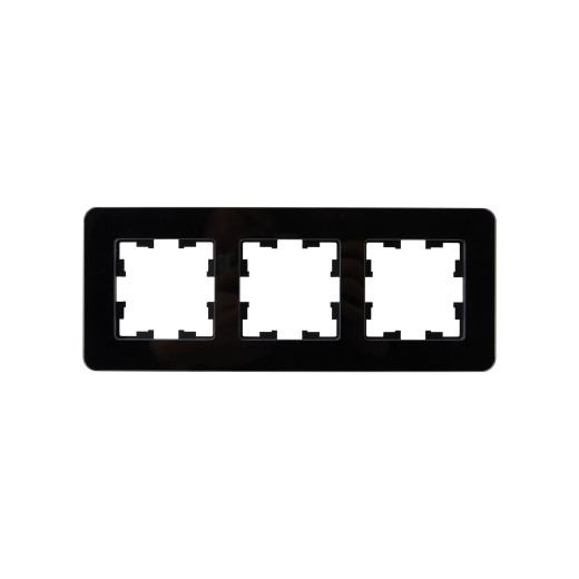 BRITE Рамка 3-мест. РУ-3-2-Бр стекло черн. RE IEK