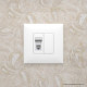Телефонная розетка RJ-12 в стену одинарная, Avanti, белое облако