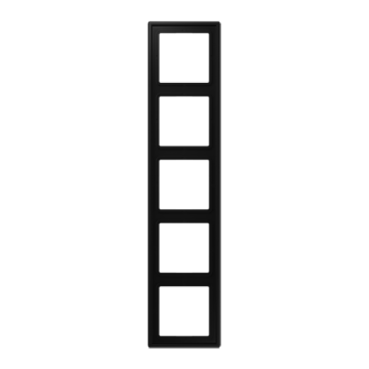 Рамка 5 постов, дюропласт, черный матовый