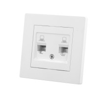 TDM Розетка компьютерная двойная RJ45 белая 