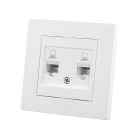 TDM Розетка компьютерная двойная RJ45 белая 