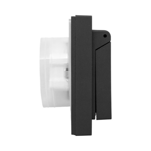 Механизм розетки двойной, 16А, IP44, с заземлением, со шторками, с рамкой, с крышками, чёрный Эпика EKF