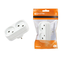 TDM Блок на 2 гнезда 2П б/з плоский 6А 250B