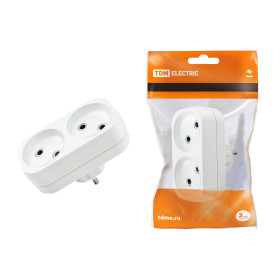 TDM Блок на 2 гнезда 2П б/з плоский 6А 250B