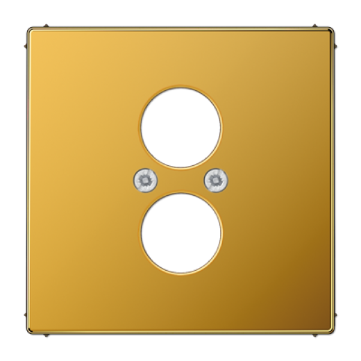 Крышка для 2-х гнезд (разъемов для громкоговорителей), золото