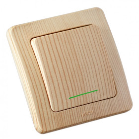 Hegel Мастер внутр Сосна ВС10-332-02 Выключатель 1-клавишный, с индикацией, с самовозвр.