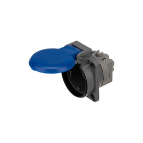 REXANT Розетка влагозащищенная с крышкой, с/з, скрытая установка,16 А, IP54 каучук.