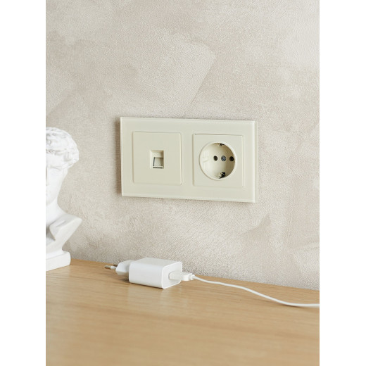 BRITE Рамка 2-мест. РУ-2-2-БрВа стекло ванильный IEK