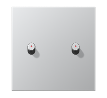 JUNG Центральная плата, 1 пост, 2 тумблера, цилиндр c окошком металл алюминий серия LS