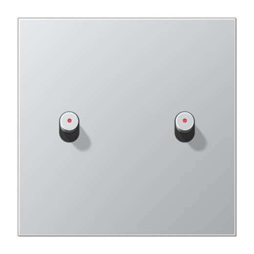 Центральная плата, 1 пост, 2 тумблера, цилиндр c окошком, металл, алюминий, серия LS