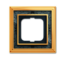 ABB BJE Династия Полированная латунь/Черная роспись Рамка 1-ая
