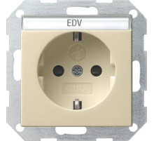 Gira Розетка с з/к, с затвором (shutter) и символом  и полем для надписи