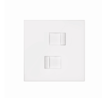 Simon 100 Белый матовый Кит 1 пост, фронт. Накладка на 2 розетки RJ45