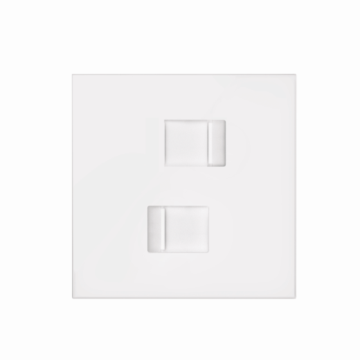 Simon 100 Белый матовый  Кит 1 пост, фронт. Накладка на 2 розетки RJ45