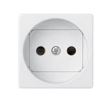 Simon 27 Мех Белая Розетка 2к со шторками, винтовой зажим, 10/16А 250V