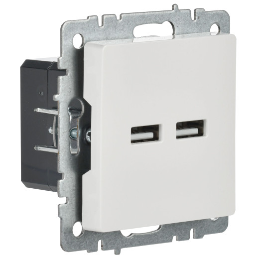 BRITE Роз. USB A+A 3,1А РЮ10-1-БрБ бел. IEK