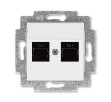 ABB EPJ Levit белый / белый Розетка компьютерная, 2хRJ45 кат,5e, белый