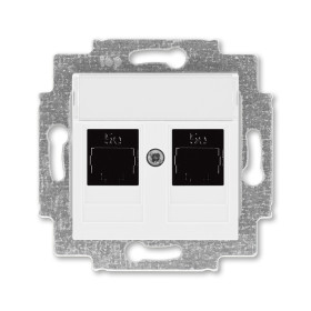 ABB EPJ Levit белый / белый Розетка компьютерная, 2хRJ45 кат,5e, белый