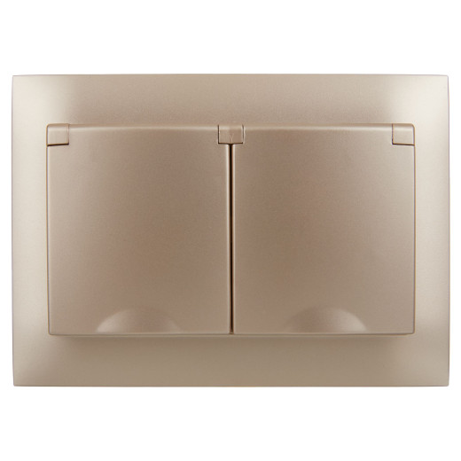 SKANDY Роз. 2-я с кр. 16А в сб IP44 SK-R12Sa песоч. IEK