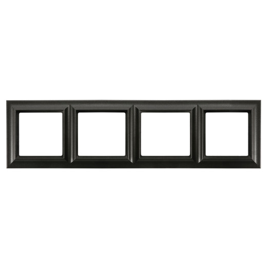 Рамка 4-поста, Eco Profi  Standart, термопласт, черный матовый
