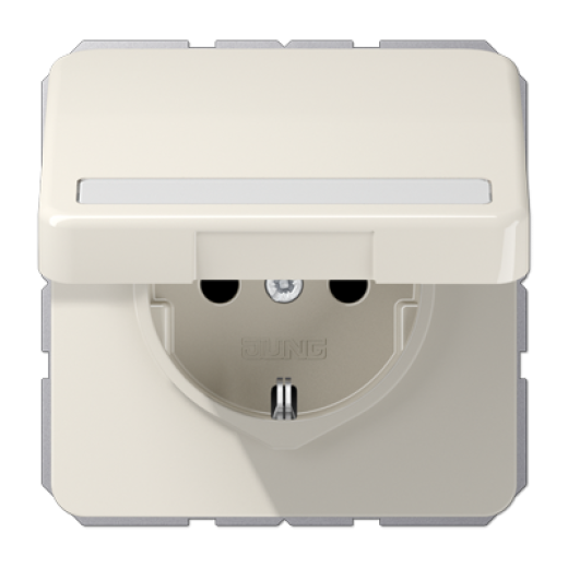 Штепсельная розетка SCHUKO 16A 250V~ с полем для надписи и защитой от влажности, слоновая кость
