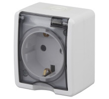 ЭРА Розетка Эксперт 11-2402-01 2P+E IP54 шторки 16A-250В ОУ белый