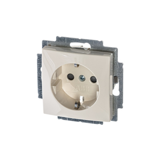 Розетка SCHUKO 16А 250В, c шторками, basic55, слоновая кость