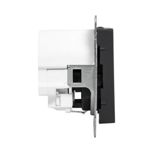 Механизм розетки с USB-C - 2шт, 16А, с заземлением, со шторками, чёрный Эпика EKF