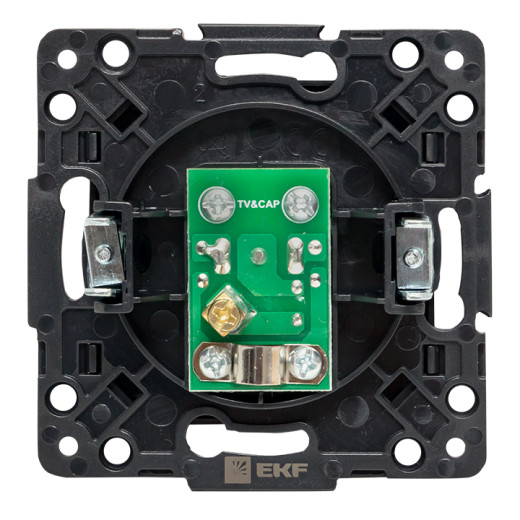Стокгольм Механизм Розетки TV 1-местной 75Ом 5-862МГц винтовые клеммы черной EKF PROxima