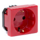 Розетка силовая 2Р+Е, со шторками, Viva, 2 мод., красная