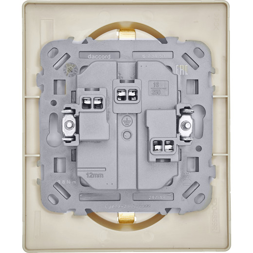 Розетка двойная с заземлением - Legrand/Daccord Inspiria - со шторками в сборе 16А 250В винтовые зажимы - слоновая кость