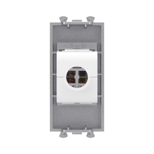 Компьютерная розетка RJ-45 без шторки модульная, кат.5е, Avanti, закаленная сталь, 1 модуль