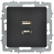 BRITE Роз. USB A+C 45Вт высокоск. зар. РЮ11-2-БрЧ черн. IEK
