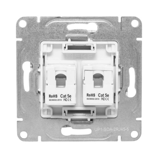 Механизм розетки RJ45 - 2шт, (cat5), алюминий Эпика EKF