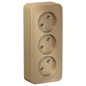 Systeme Electric Blanca наруж Титан Розетка 3-ая б/з без шторок 16А, 250В, изолир. пластина