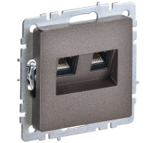 IEK BRITE BASE Темн.бронза Розетка двойная RJ11+RJ45 кат.5E РК/Т12-БрТБ