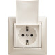 Розетка с заземлением - Legrand Valena - со шторками с защитной крышкой 16А 250В винтовые зажимы - белый