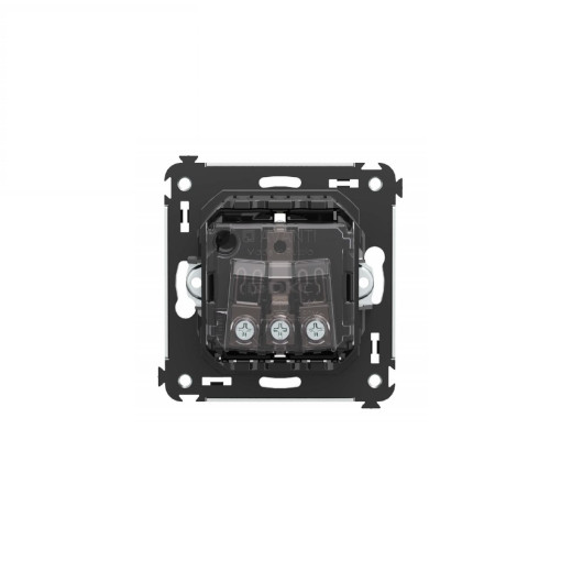 Розетка в стену, 2P+E, с з/ш, Avanti, черный квадрат