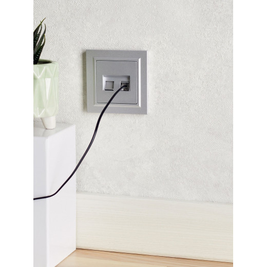 BRITE Роз. двойная RJ11+RJ45 кат.5E РК/Т12-БрА алюм. IEK